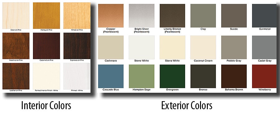 Window Interior and Exterior Window Colors for 2018